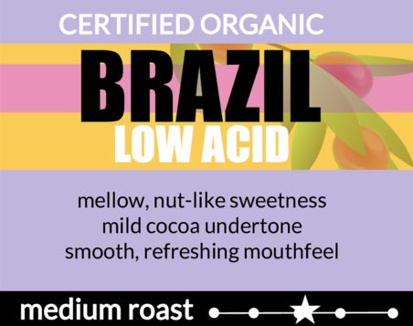 Organic Brazil Low Acid 8 oz. – Lucy Jo's Coffee Roastery
